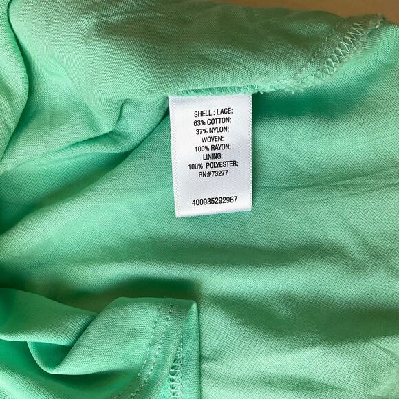 SO Women Dress size M Mint Green Lace Sleeveless Screw Neck KneeLength - Picture 8 of 11